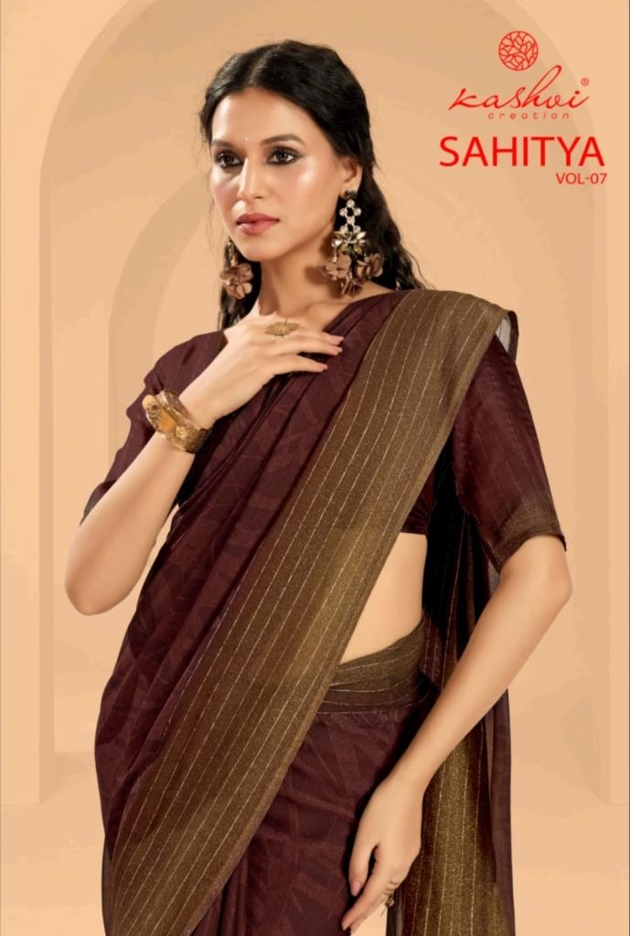 kashvi creation sahitya vol 7 series 701-708 dull moss wholesale saree