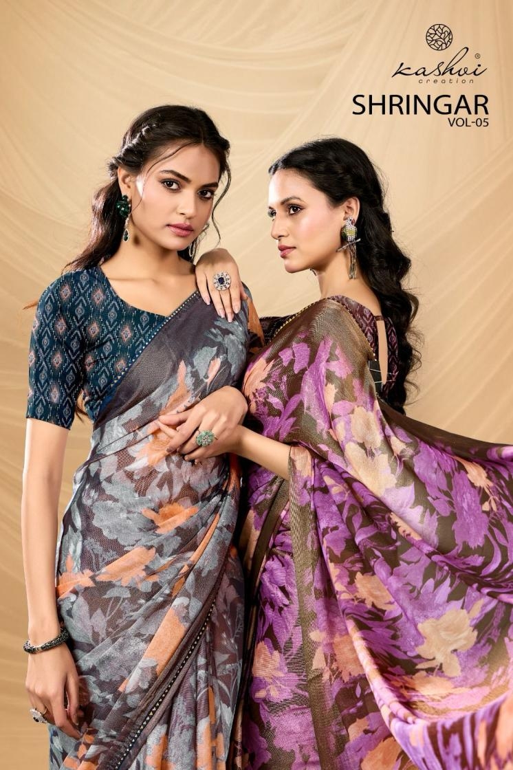 kashvi creation shringar vol 5 series 501-508 brasso wholesale saree