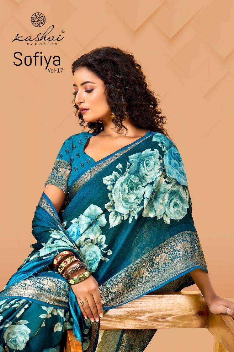 kashvi creation sofiya vol 17 series 1701-1708 Dull moss wholesale saree