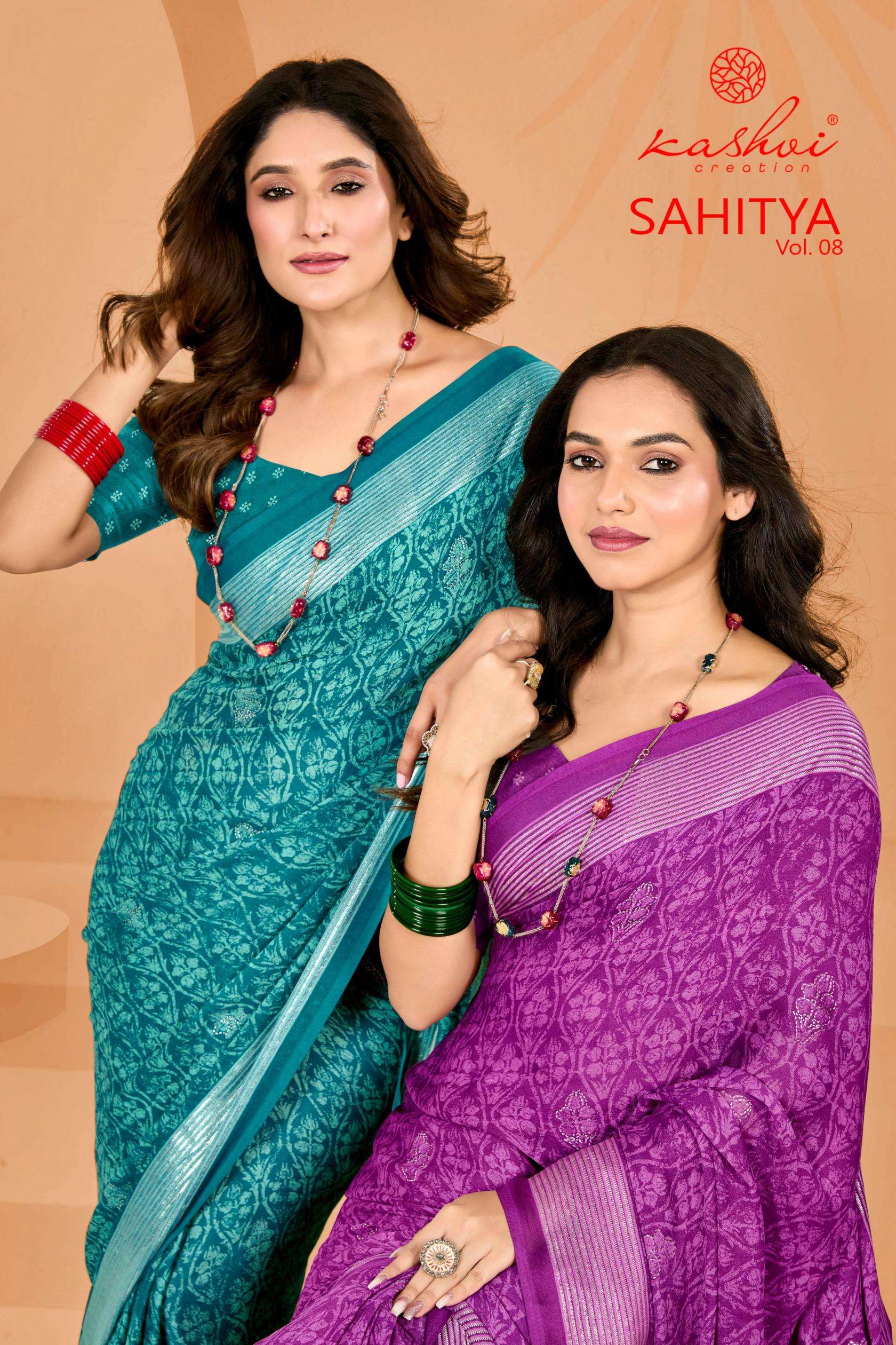 Kashvi sathiya vol 8 series 801-808 dull moss wholesale saree
