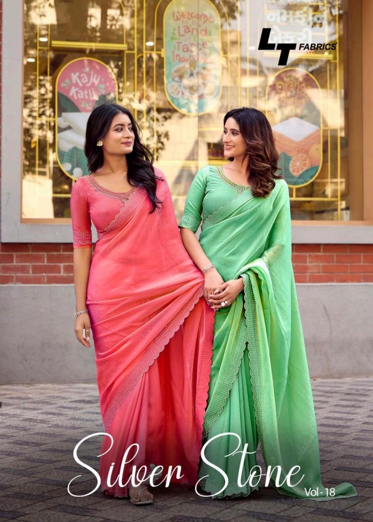 kashvi silver stone vol 18 series 181-1806 nylon xcatonic satin wholesale saree