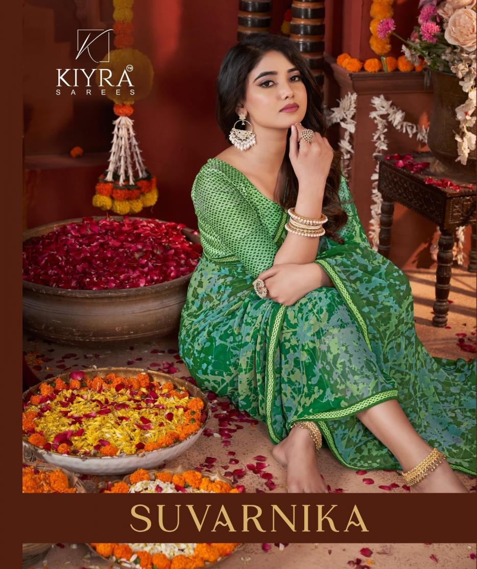 kiyra suvarnika series 1001-1008 georgette hit wholesale saree