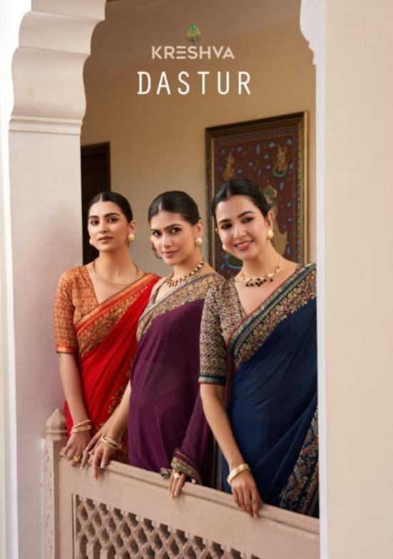 kreshva dastur series 2085-2088 georgette wholesale saree