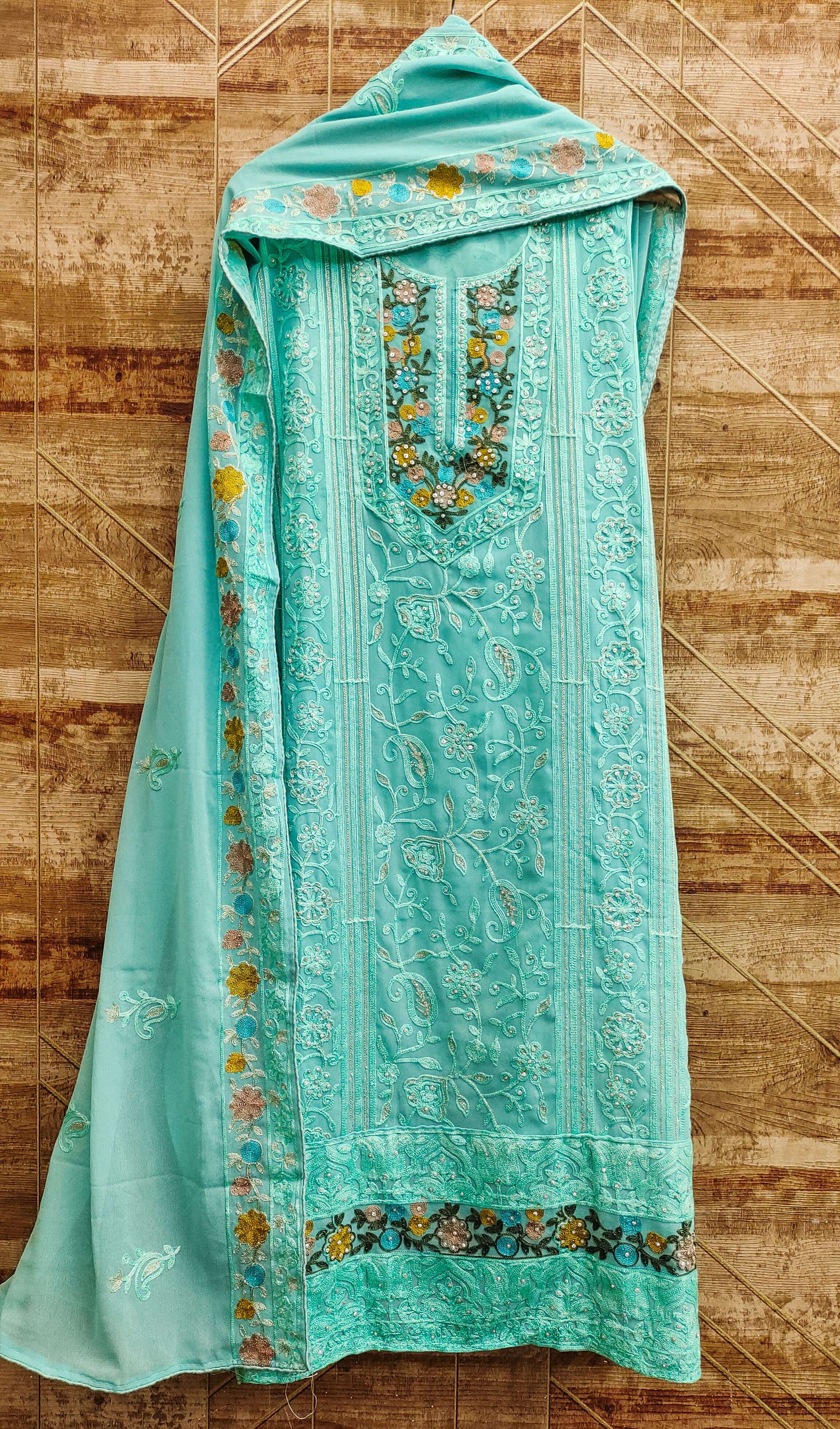 LAKAHNAVI-03 FOUX JORJET WITH LAKHNAVI WARK wholesale suit 