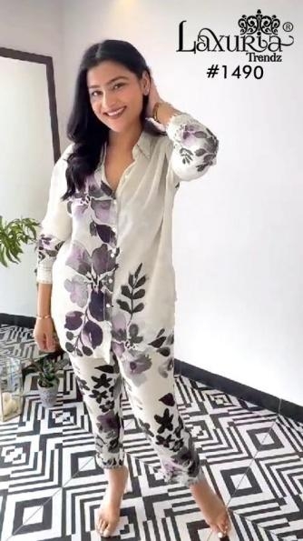 laxuria trendz 1490 georgette traditional fully stitch co-ord set