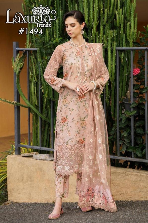 laxuria trendz 1494 Maslin wholesale pakistani suit 