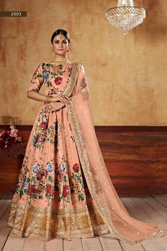 lishvaa vol 1 2003 orange creamy look lehenga