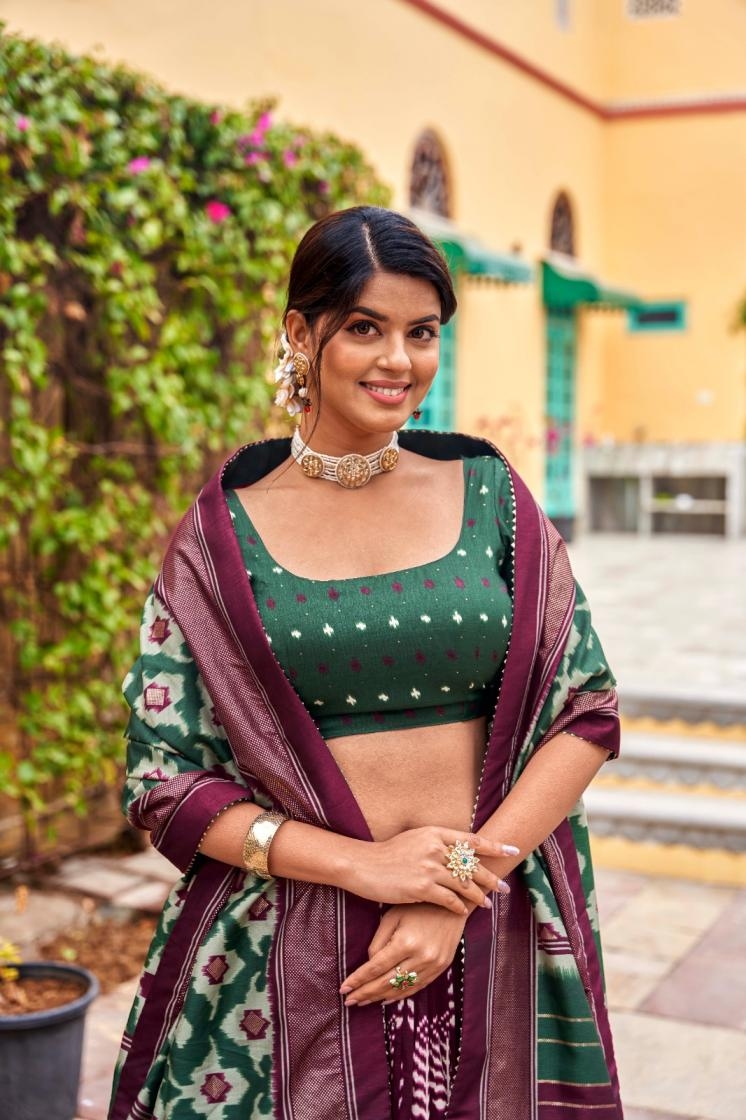 lnb1208 half saree fashionable TUSSAR SILK fully stitch lehenga choli for womens