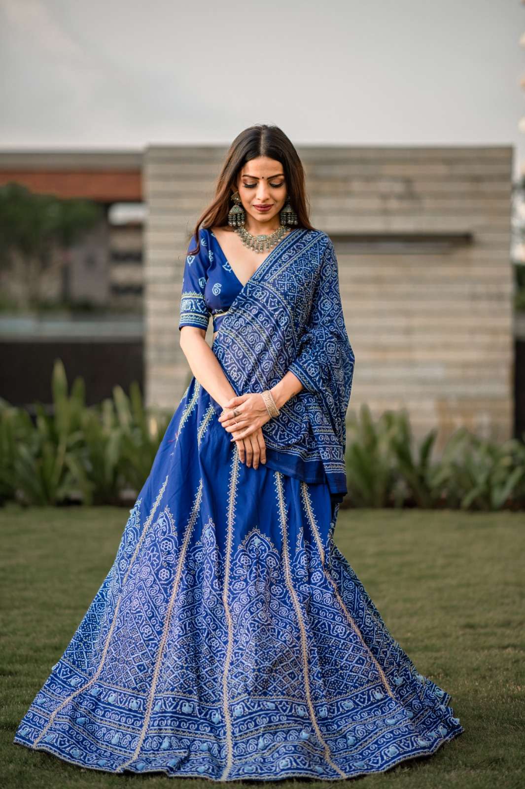 LNB1251NBL Vaishali silk Bandhani Lehenga choli