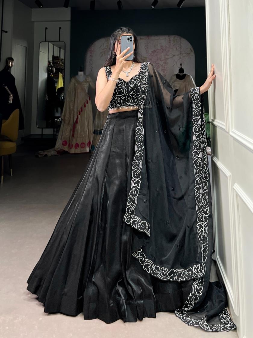 lnb1428 satin plain half saree stitch lehenga unstitch blouse for festivals
