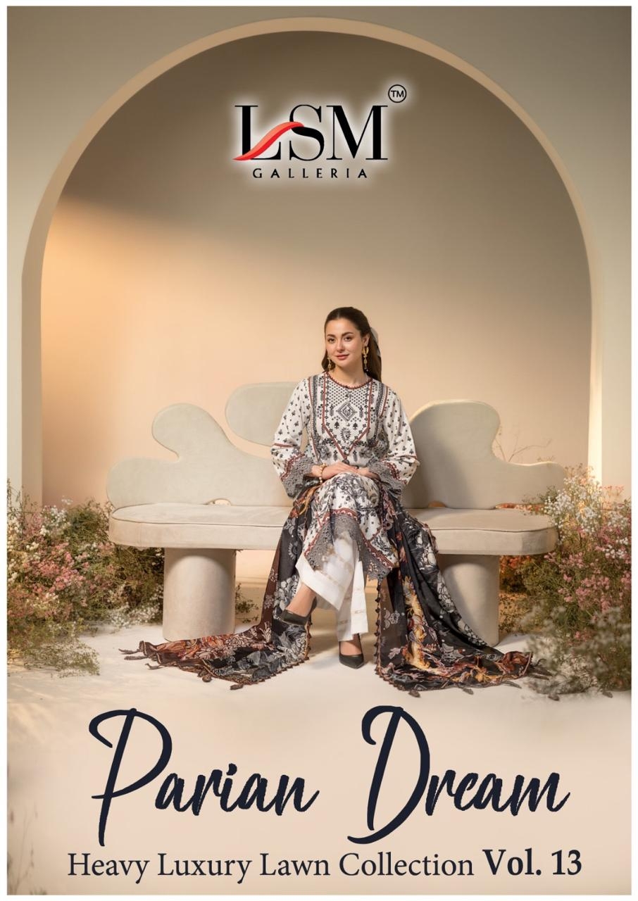 LSM Parian Dream Vol-13 series 1301-1306 Pure Heavy Lawn Cotton wholesale suit 