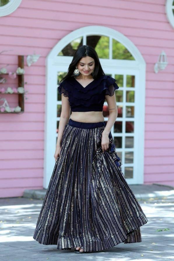 lw 7030 faux blooming full stitched lehenga with blouse