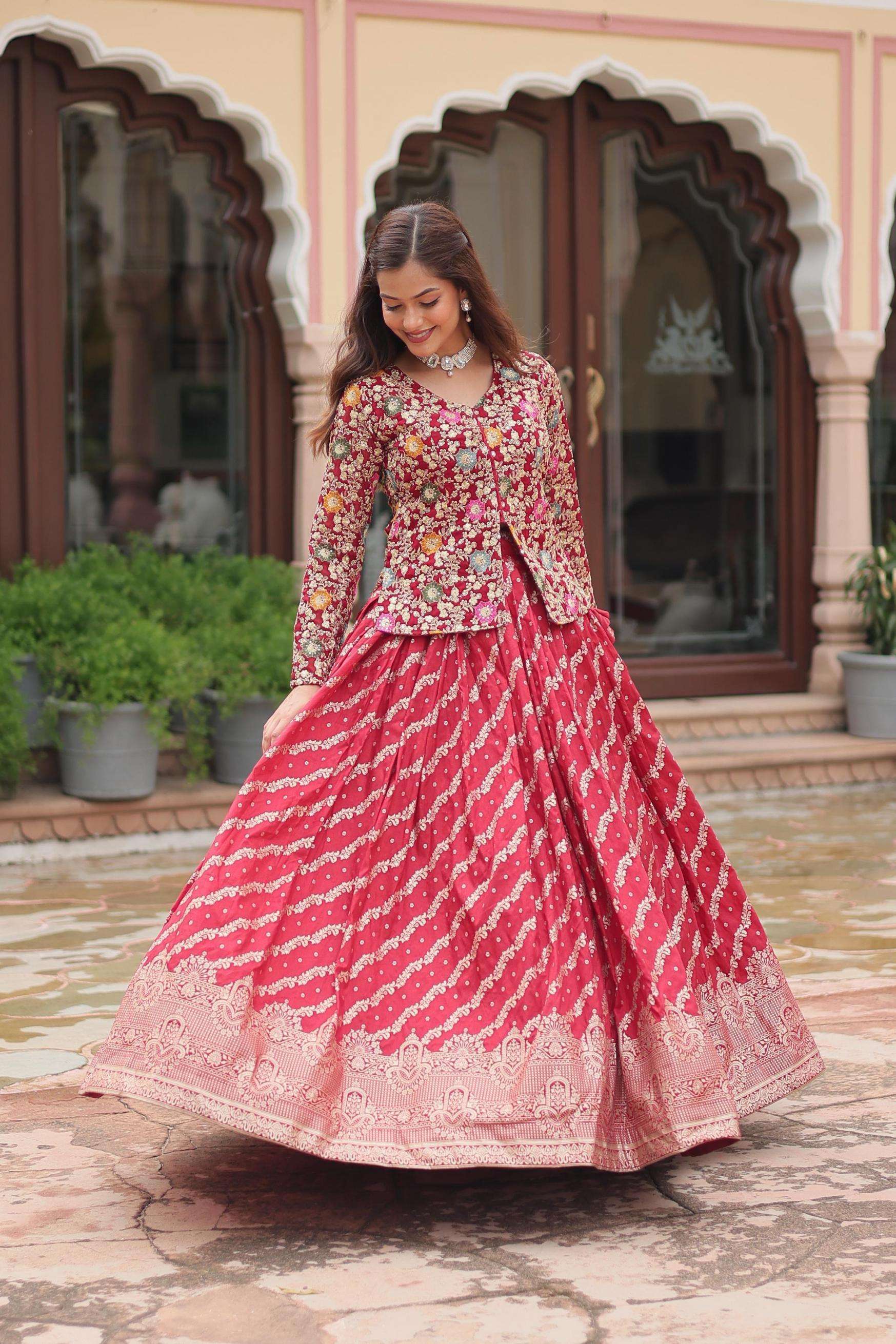 lw 7125 dayble viscose jacquard traditional wear fully stitch crop top exports