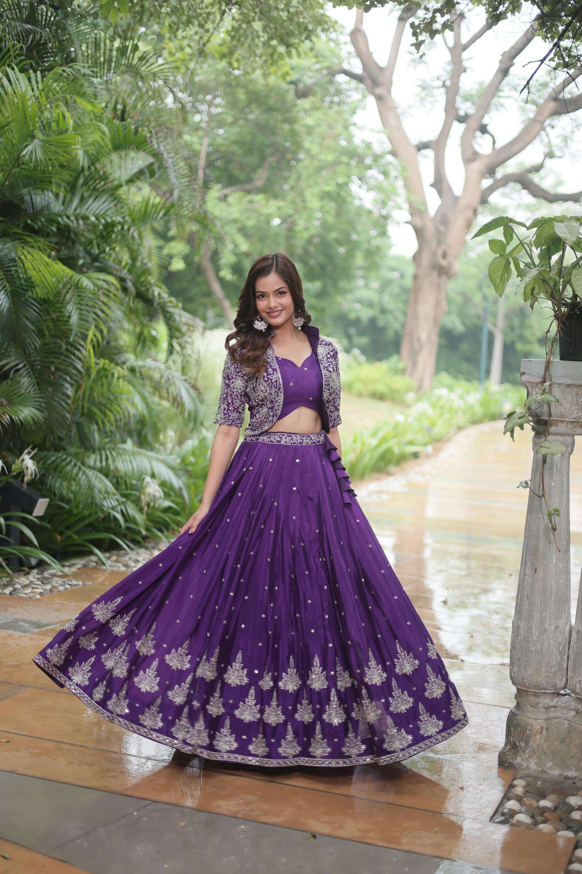 lw 7128 traditional chinon readymade chaniya choli with koti for womens