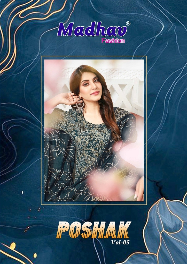 Madhav Poshak Vol-5 series 1001-1010 Cotton wholesale suit 