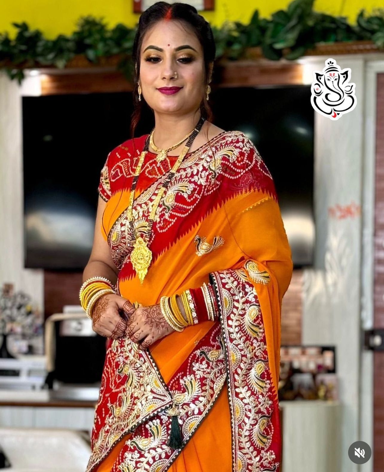 MS arrivals in bandhej YELLOW +Red spcl heavy georgatte bandhej saree 