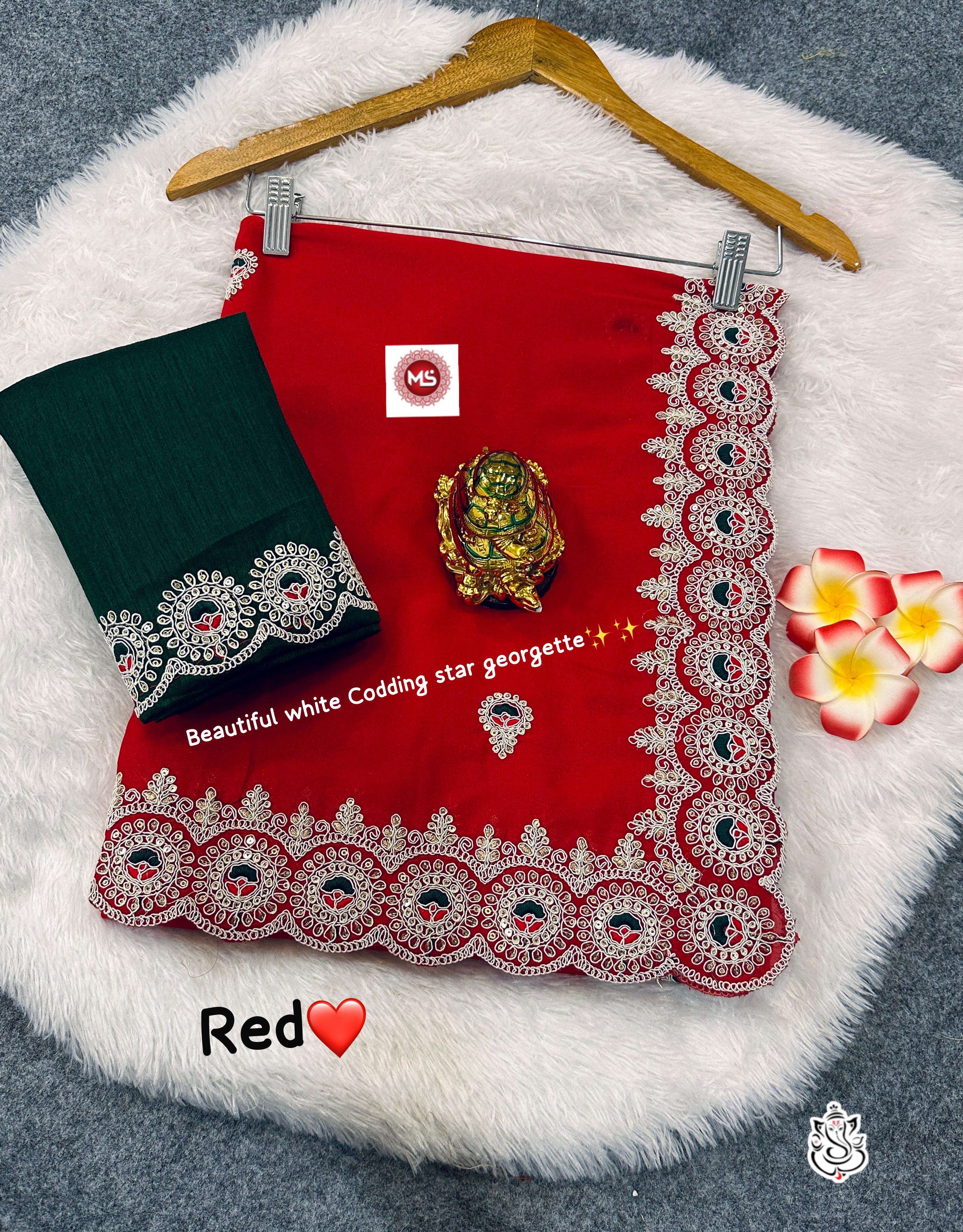 MS BRAND SAREE Star georgette Best Quality fabric wholesale saree