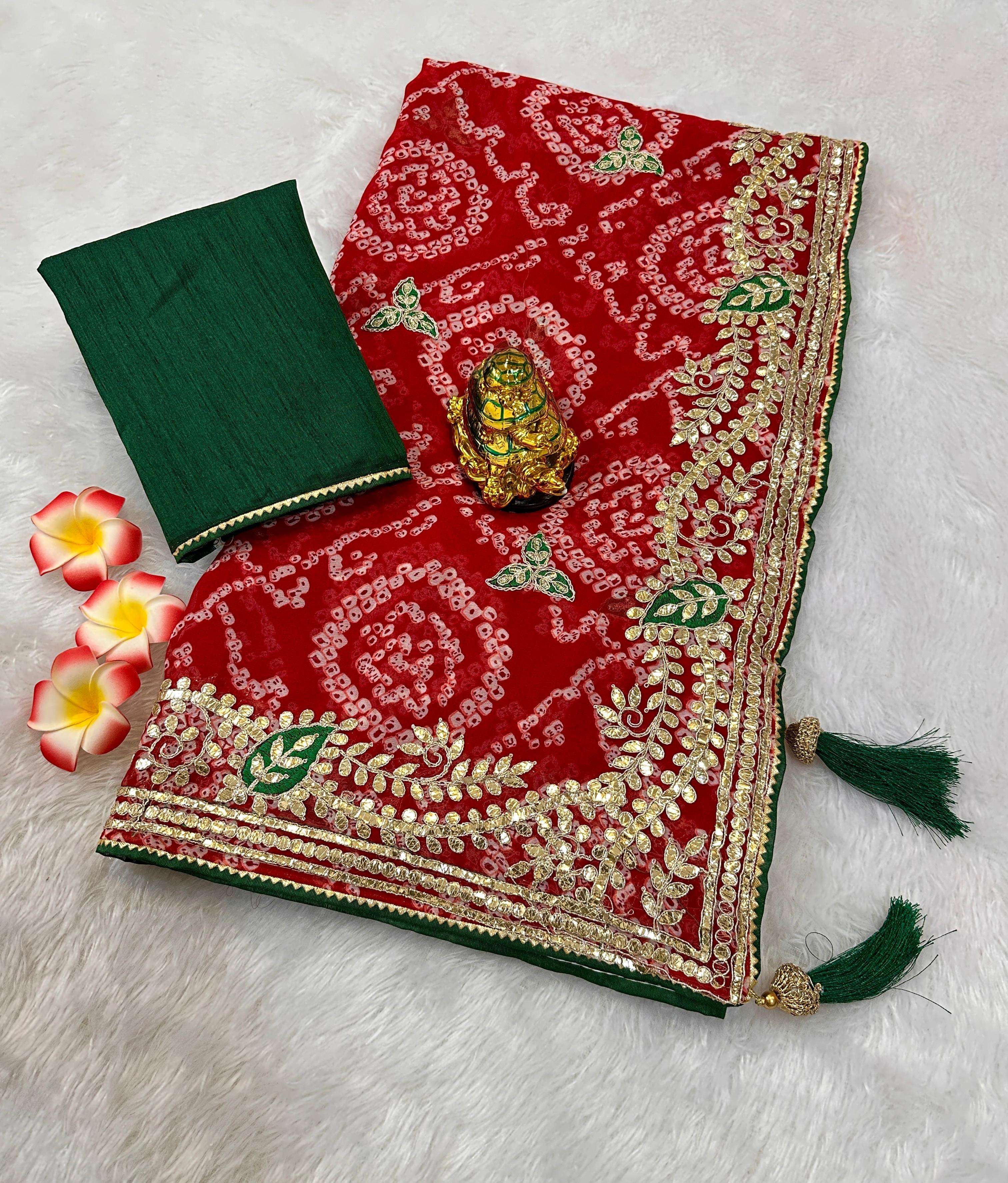 MS NEW heavy bhandhini georgette saree
