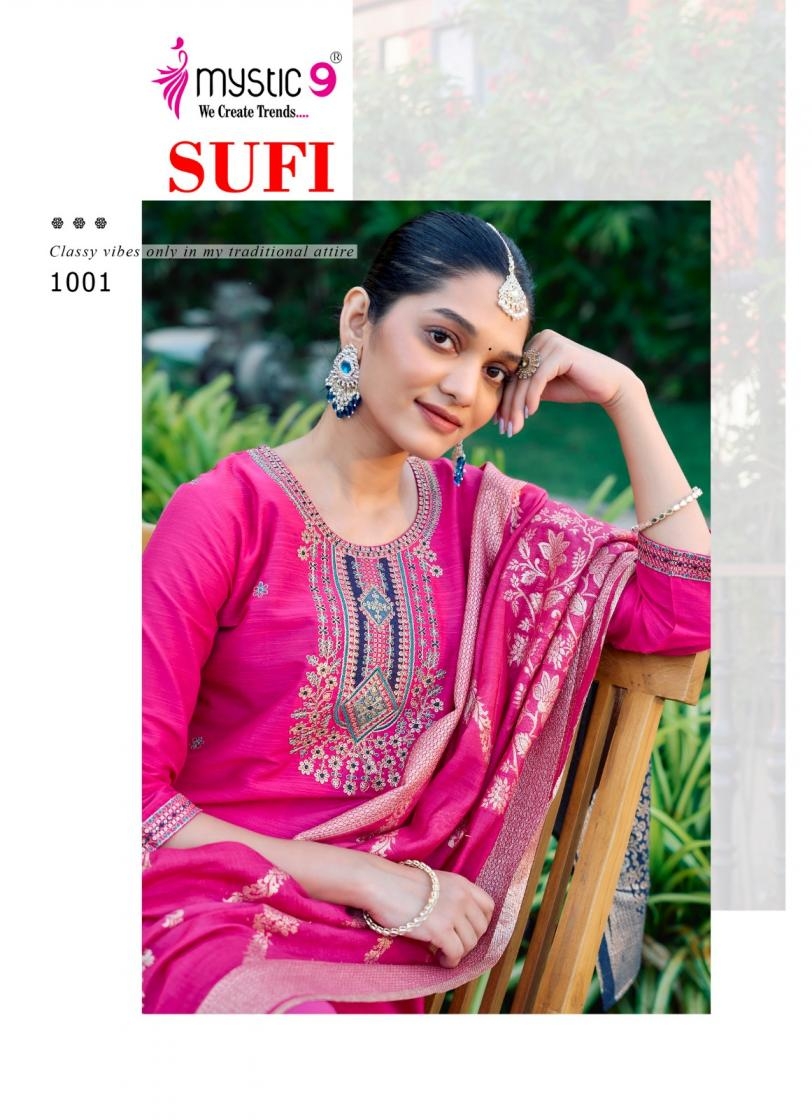 mystic9 sufi vol 1 series 1001-1008 banglore silk wholesale suit 