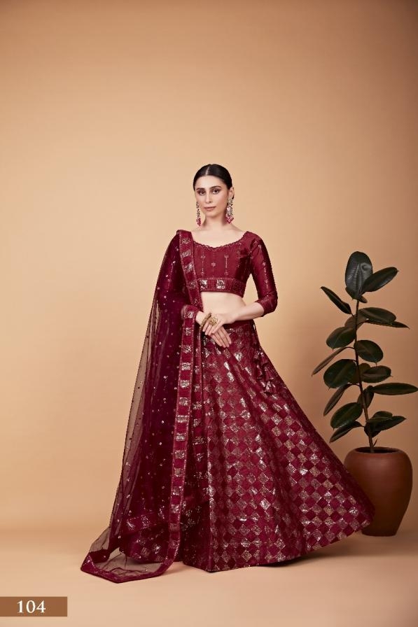 nayra vol 1 104 HEAVY TEBI SILK  wholesale lehenga