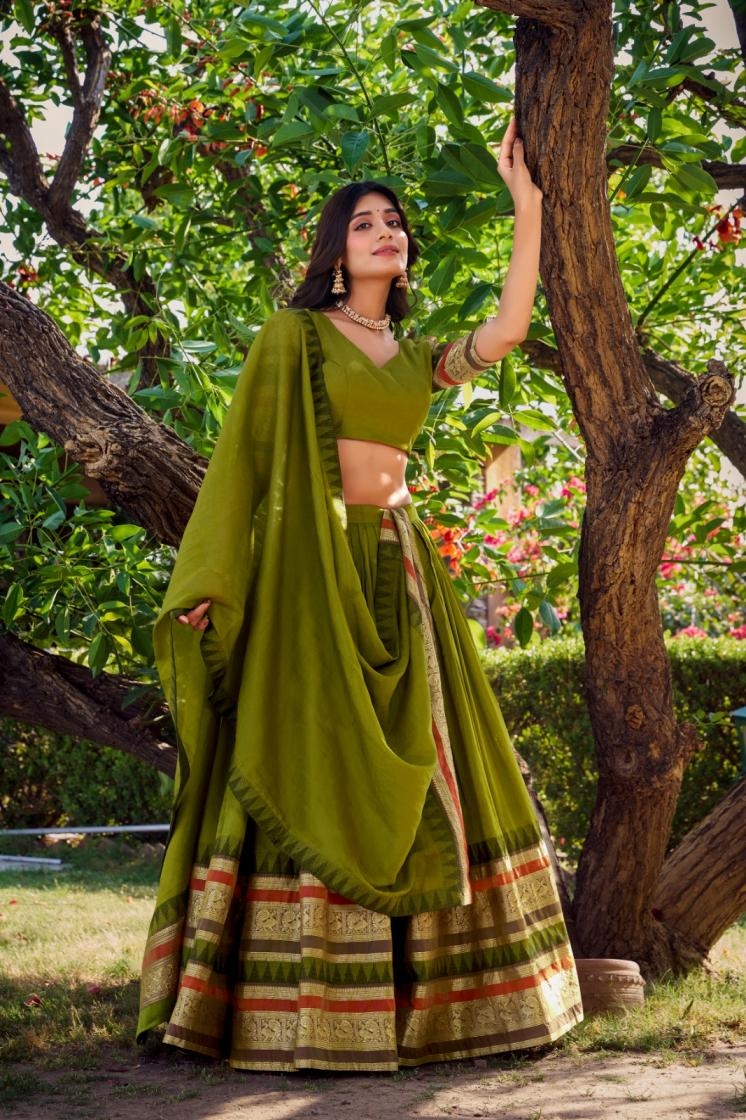 nirupa lnb1902 chanderi hit design stitch lehenga unstitch choli for womens