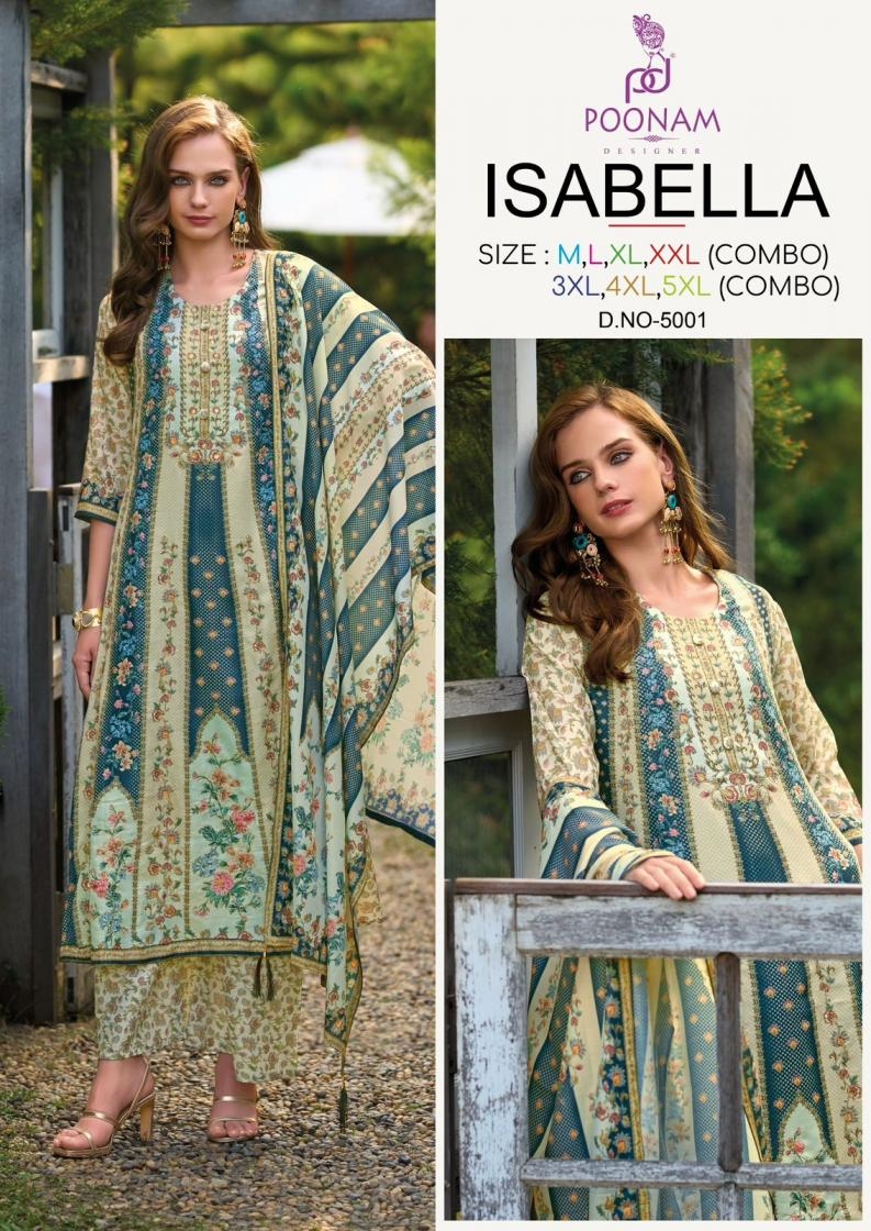 poonam isabella series 5001-5004 pure linen wholesale suit 