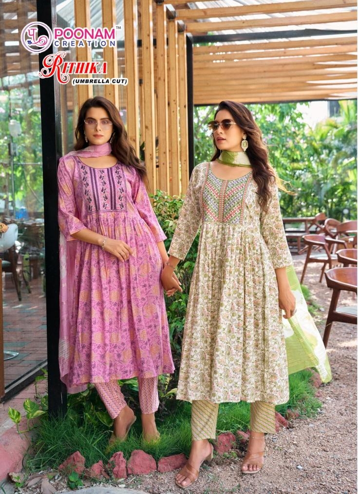 poonam rithika series 1001-1006 capsule foil print wholesale suit 