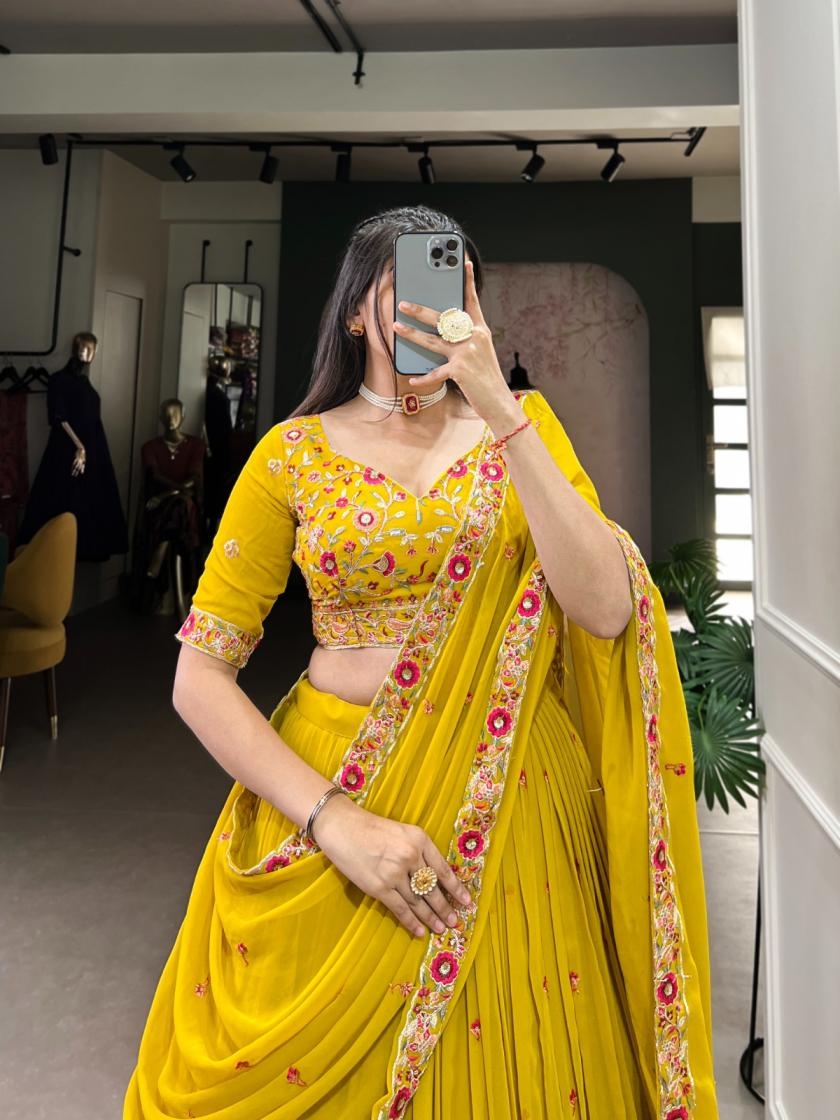 pritisha lnb1417 georgette stitch lehenga unstitch blouse festive look online