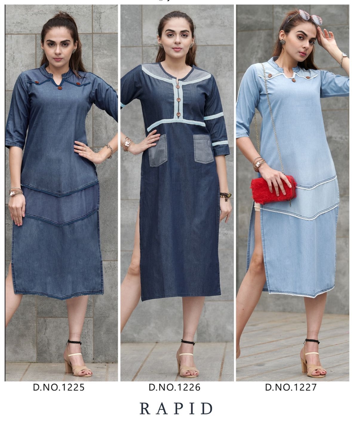 PURE 100%COTTON DENIM DIFFERENT SHADES OF DENIM wholesale kurti 
