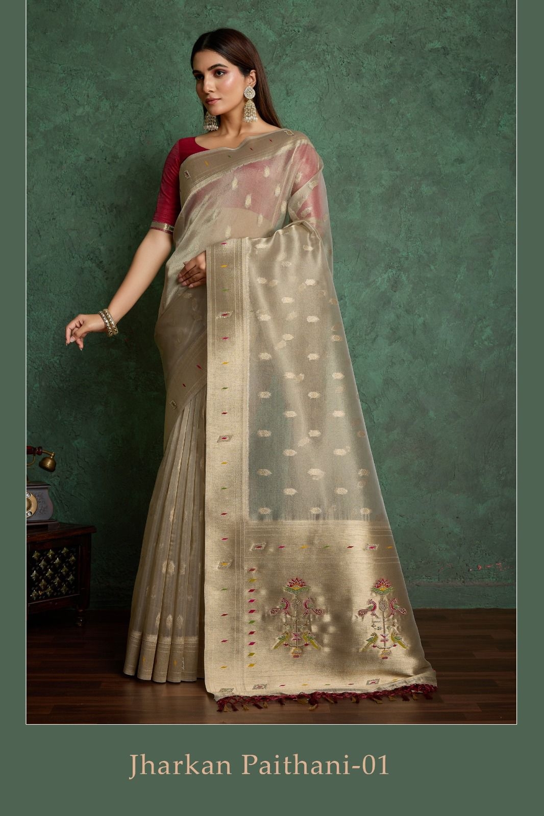 Rajtex Jarkan Paithani 1-2 Pure Tissue Paithani wholesale saree