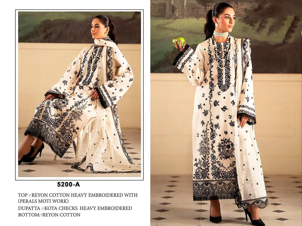 RAYON BLACK & WHITE HIT 5200AB REYON COTTON  wholesale suit 