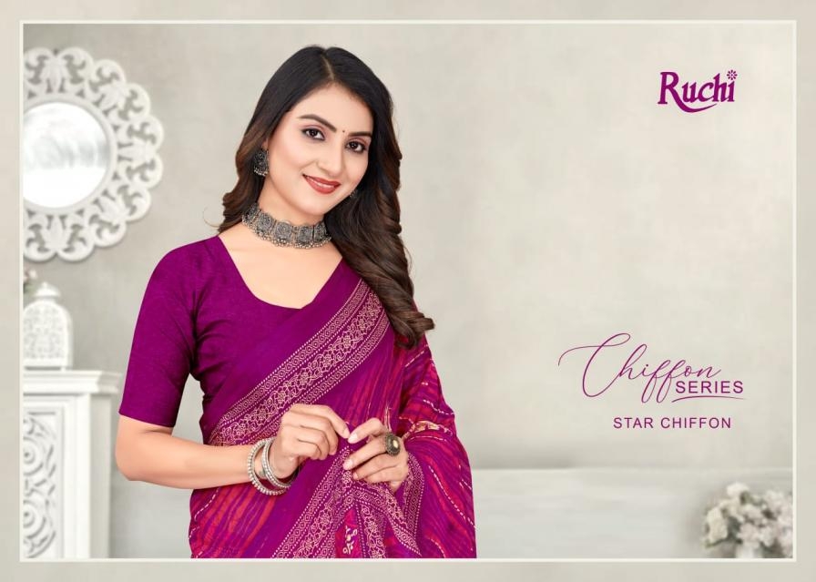 ruchi star chiffon vol 192 series 42001-42003 daily wear chiffon wholesale saree