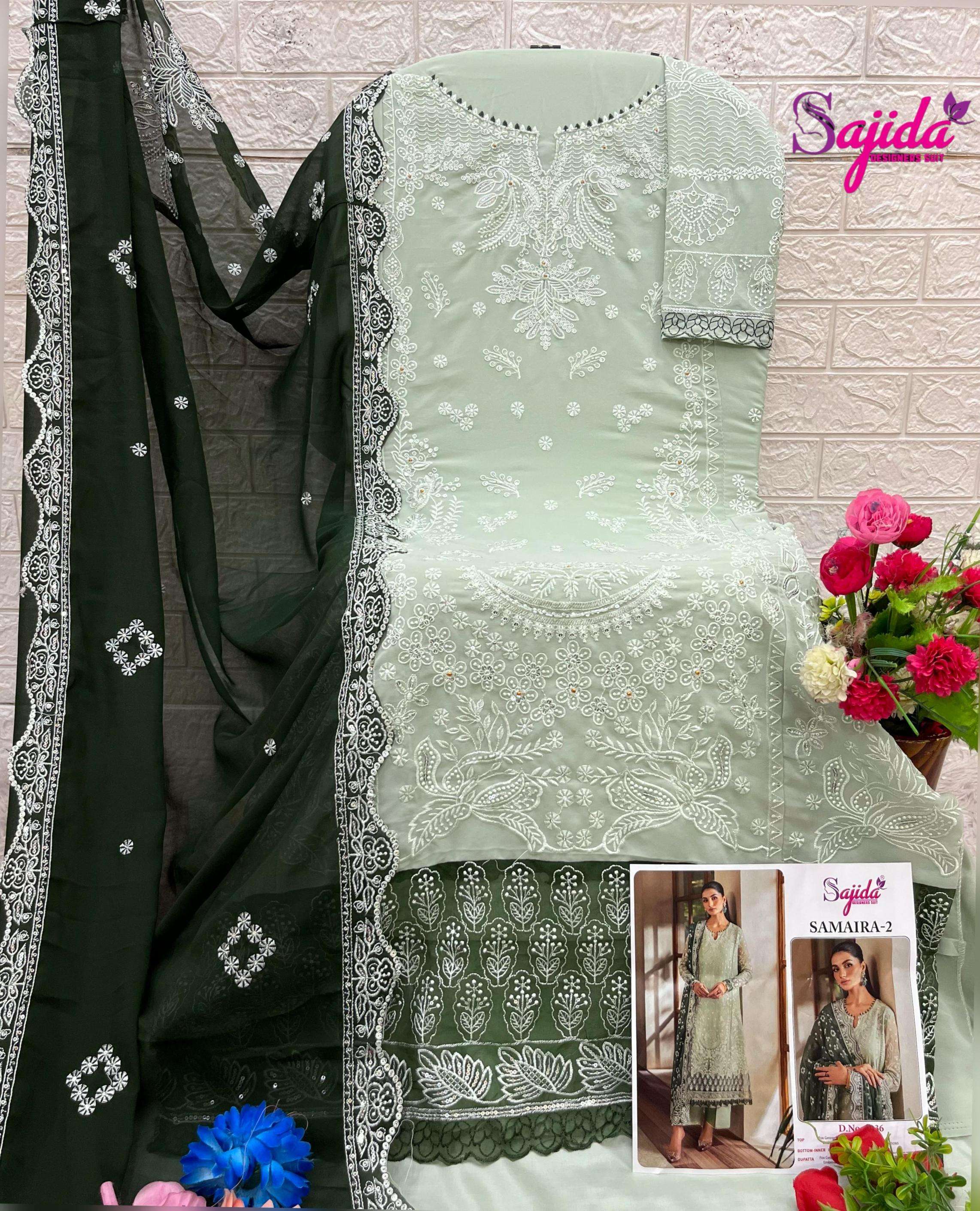 sajida designer samiar vol 2 georgette wholesale suit 