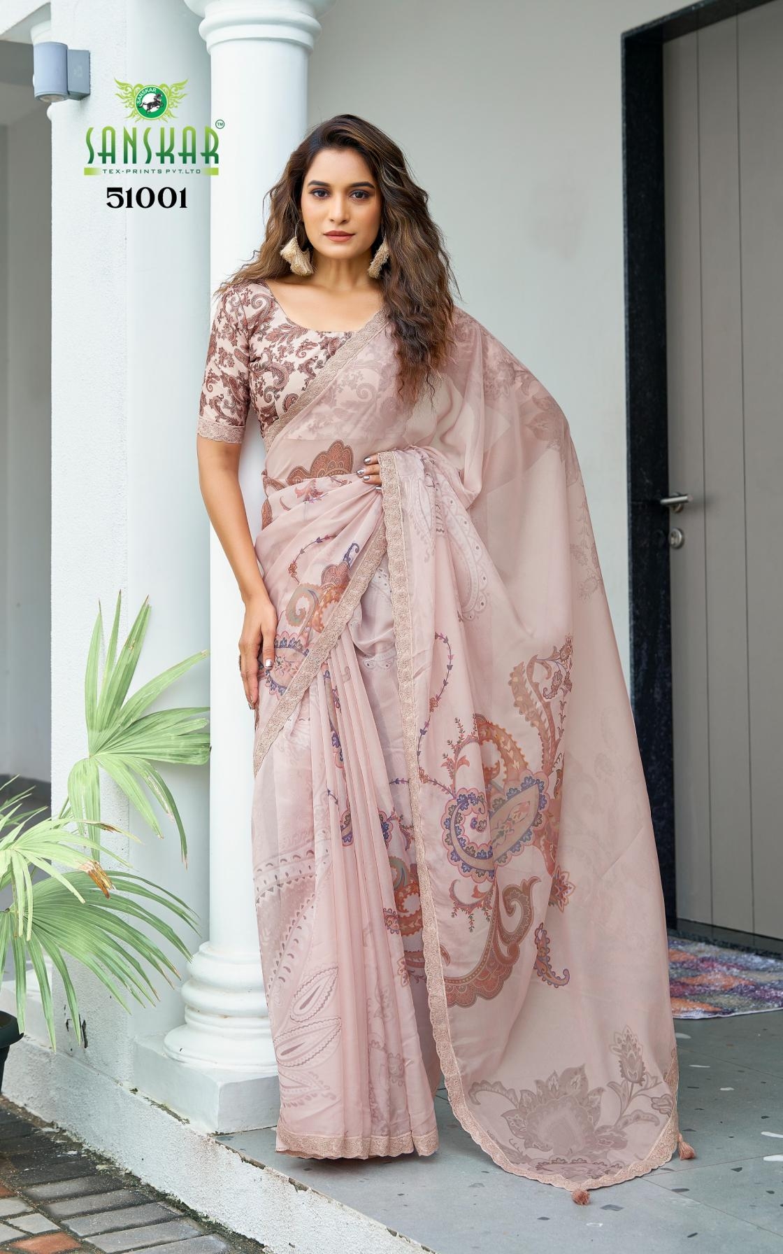 sanskar ramya 51001 soft glass printed saree