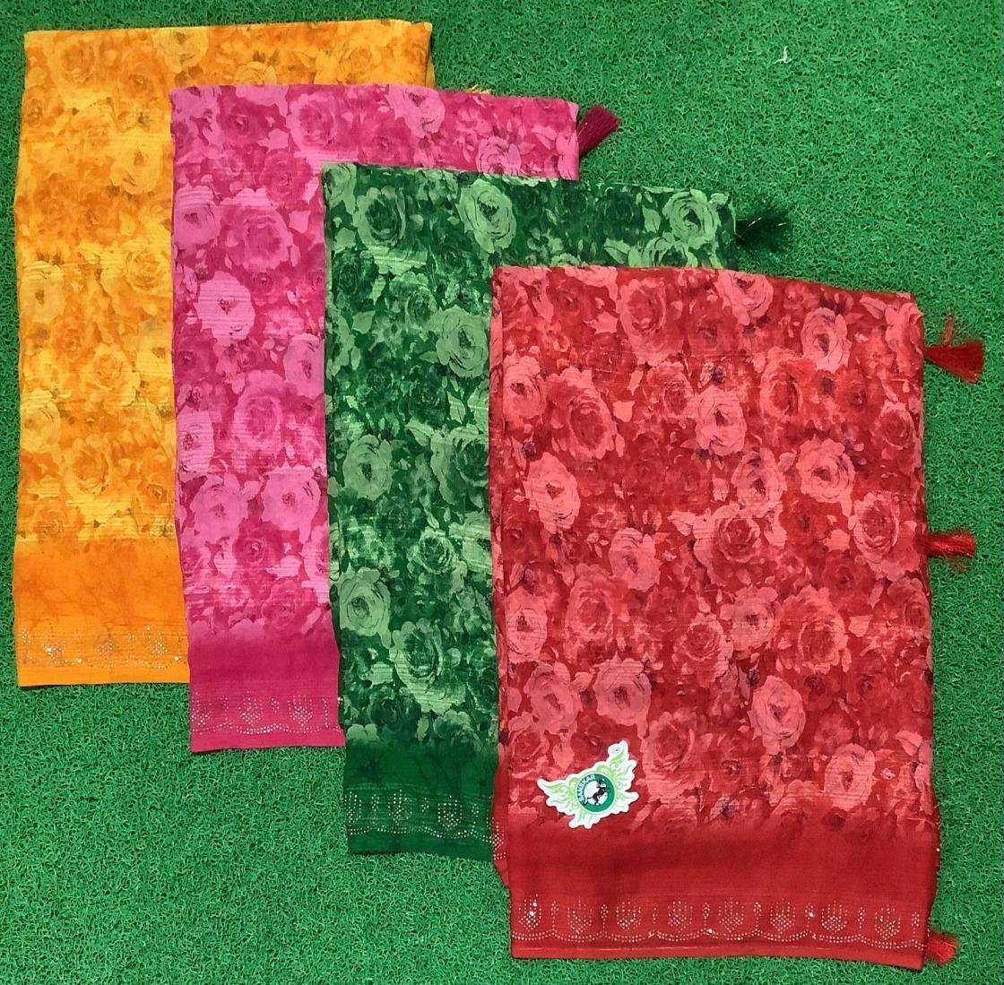 sanskar tex prints necklace silk 4 colour matching pretty look sarees
