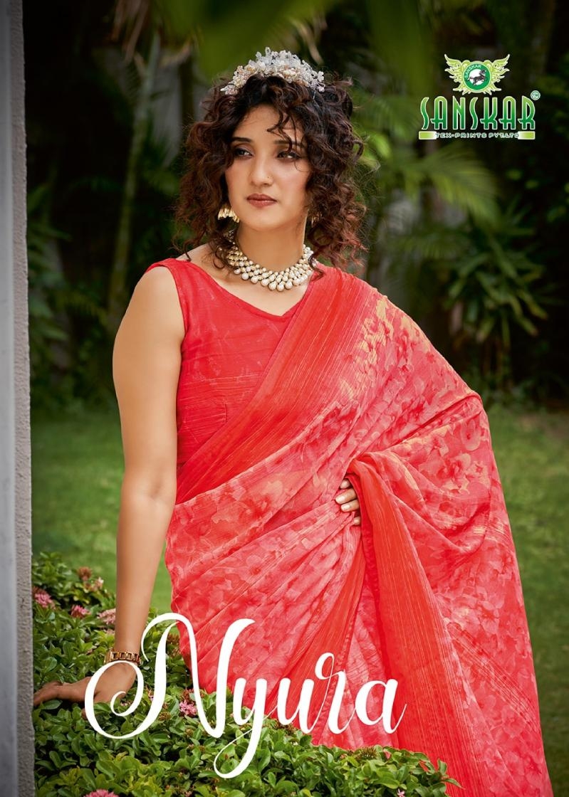 sanskar tex prints nyura series 35001-35008 simmer wholesale saree