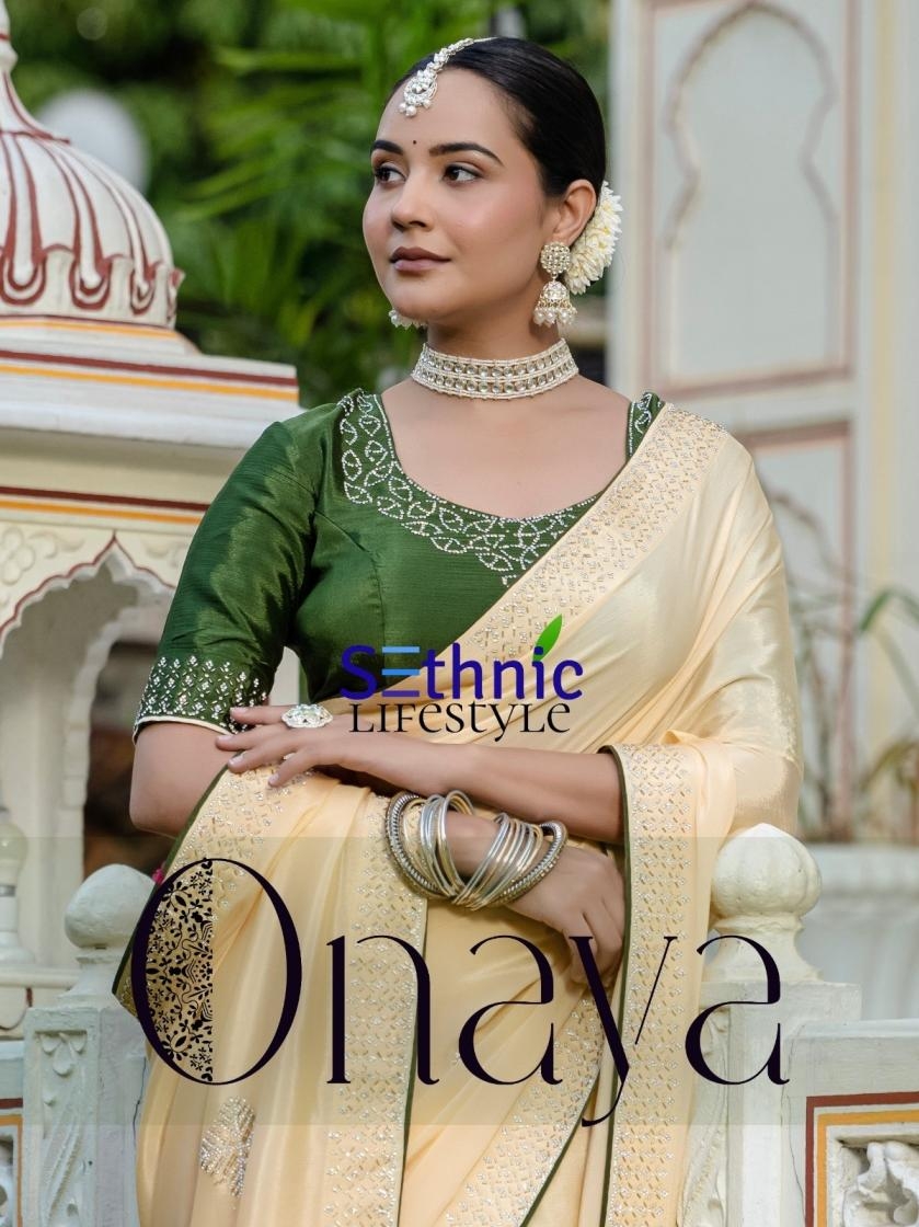 sethnic lifestyle onaya series 81001-81002 ultrasoft chinon wholesale saree
