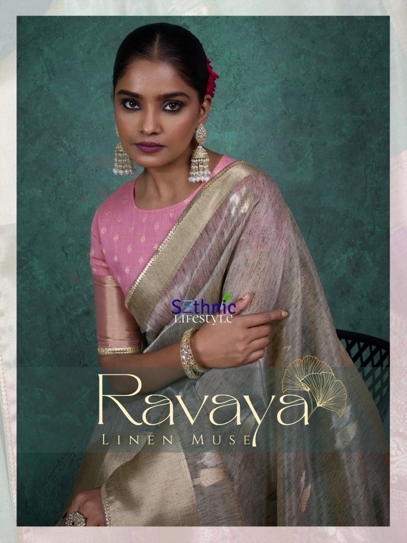 sethnic lifestyle ravaya series 86001-86004 Linen Blend wholesale saree