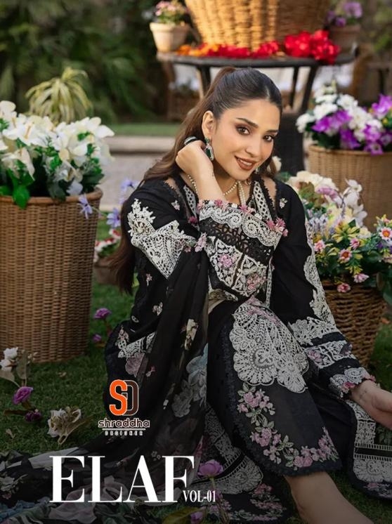 shraddha designer elaf vol 1 series 1001-1004 cotton wholesale suit 