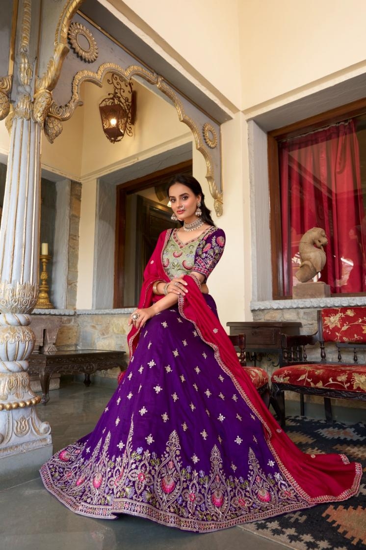 shrungar lnb142 vichitra silk stitch wholesale lehenga