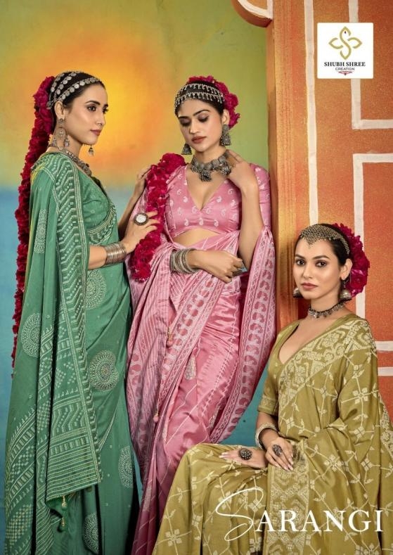 shubh shree sarangi series 1001-1012 wealvet tusser silk wholesale saree