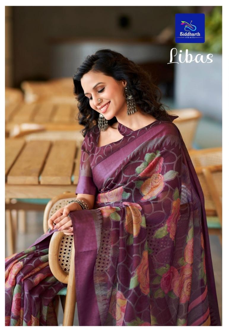 siddharth silk mills libas series 23001-23009 cotton brasso wholesale saree