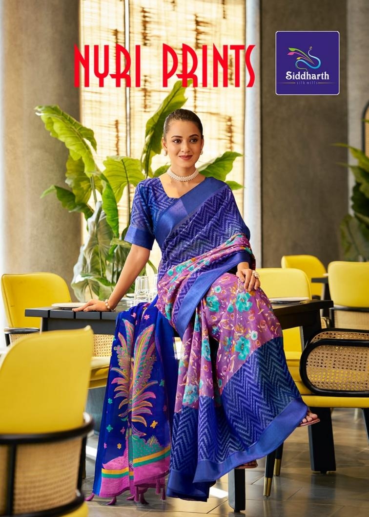 siddharth silk mills nyri prints series 18009-18017 cotton brasso sarees