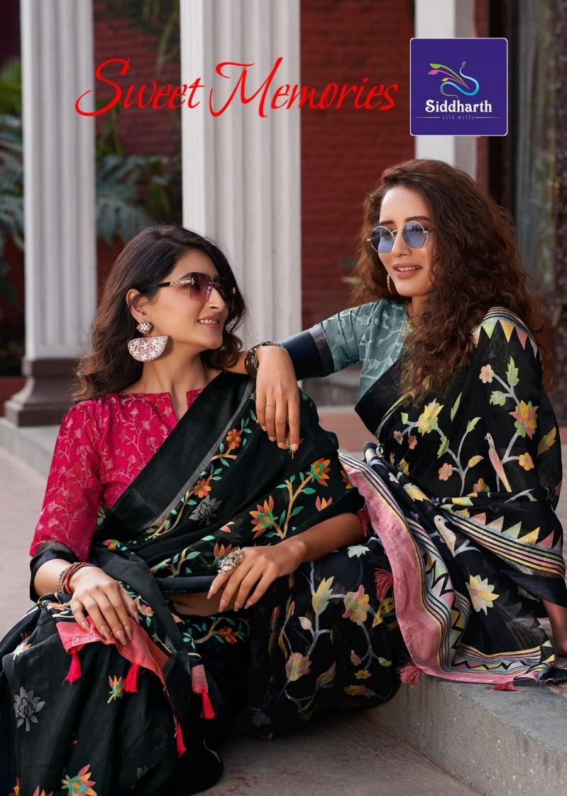 siddharth silk mills sweet memories series 9001-9009 Cotton Brasso wholesale saree