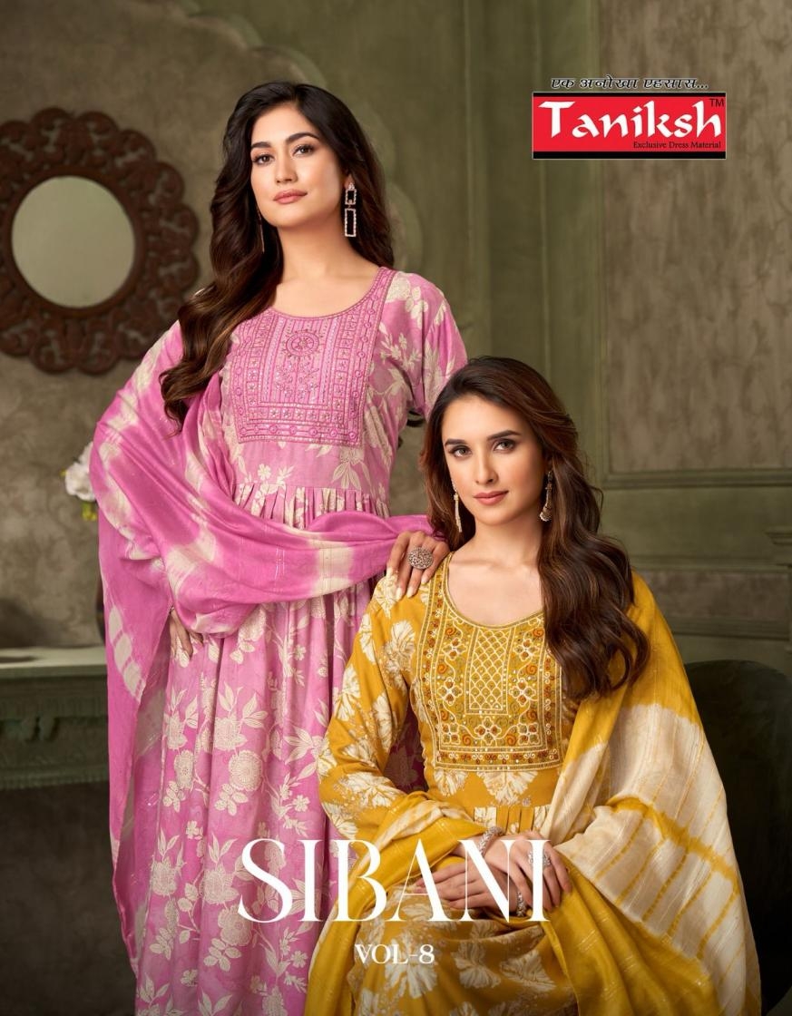 taniksh sibani vol 8 series 8001-8008 rayon wholesale suit 