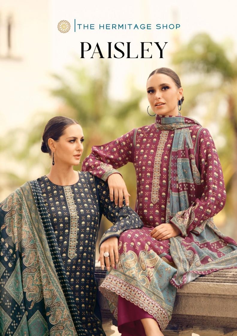 the hermitage shop paisely series 001-006 Pure Viscose Lawn wholesale suit 