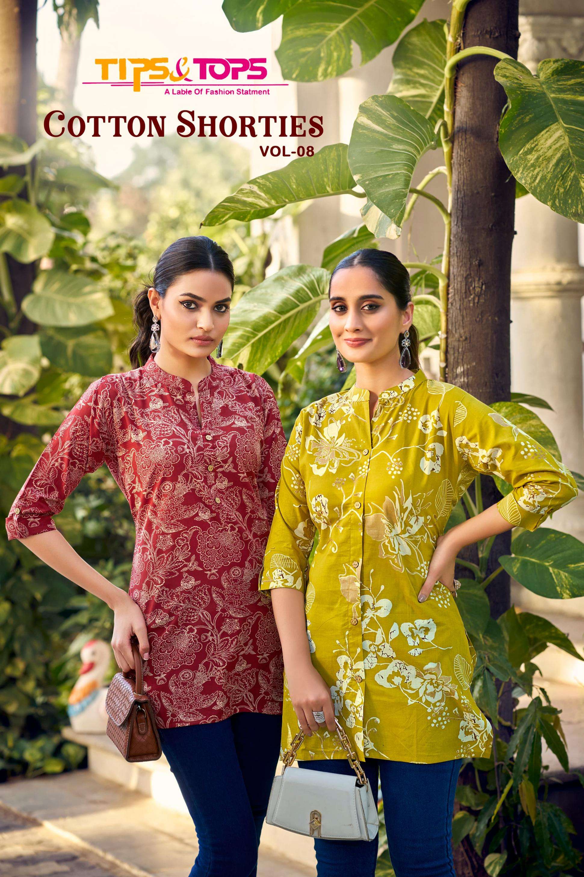 tips & tops cotton shorties vol 8 series 1001-1008 Premium Cotton short kurti 