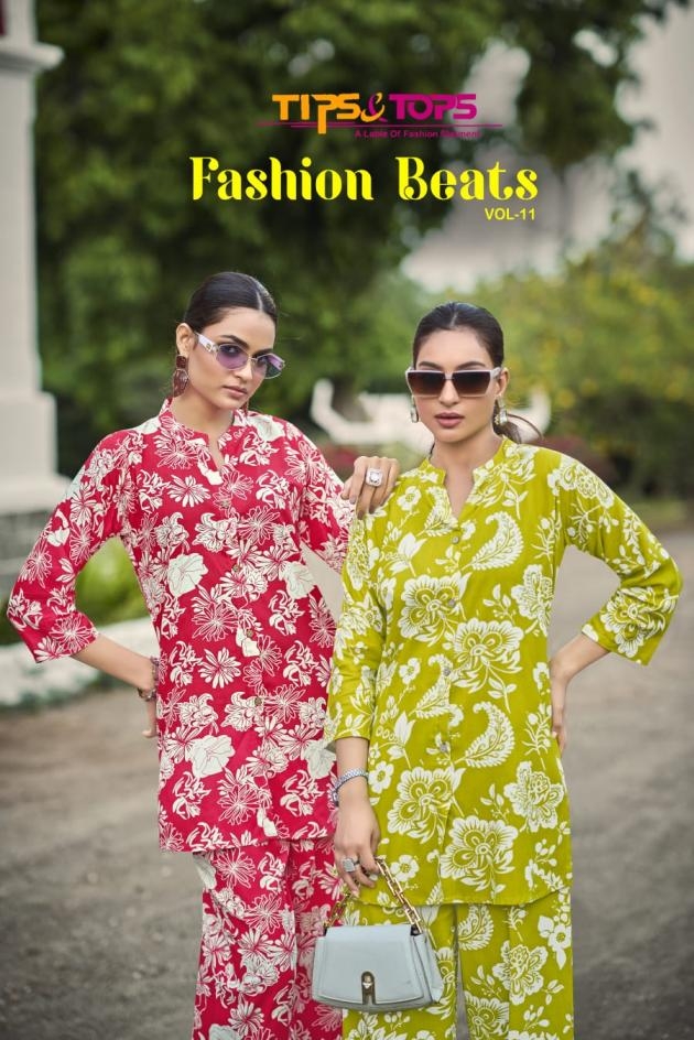 tips & tops fashion beats vol 11 series 1001-1006 Heavy Reyon Print Co-ord Set
