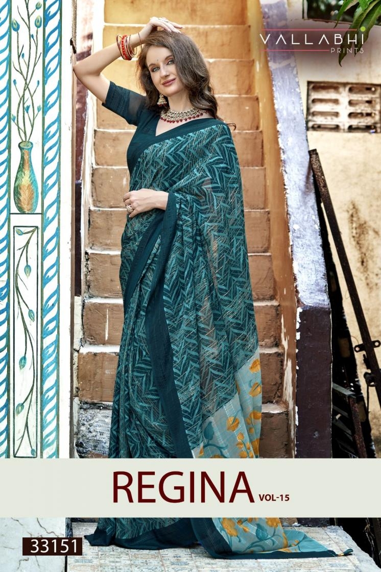 vallabhi print regina vol 15 series 33151-33156 georgette wholesale saree