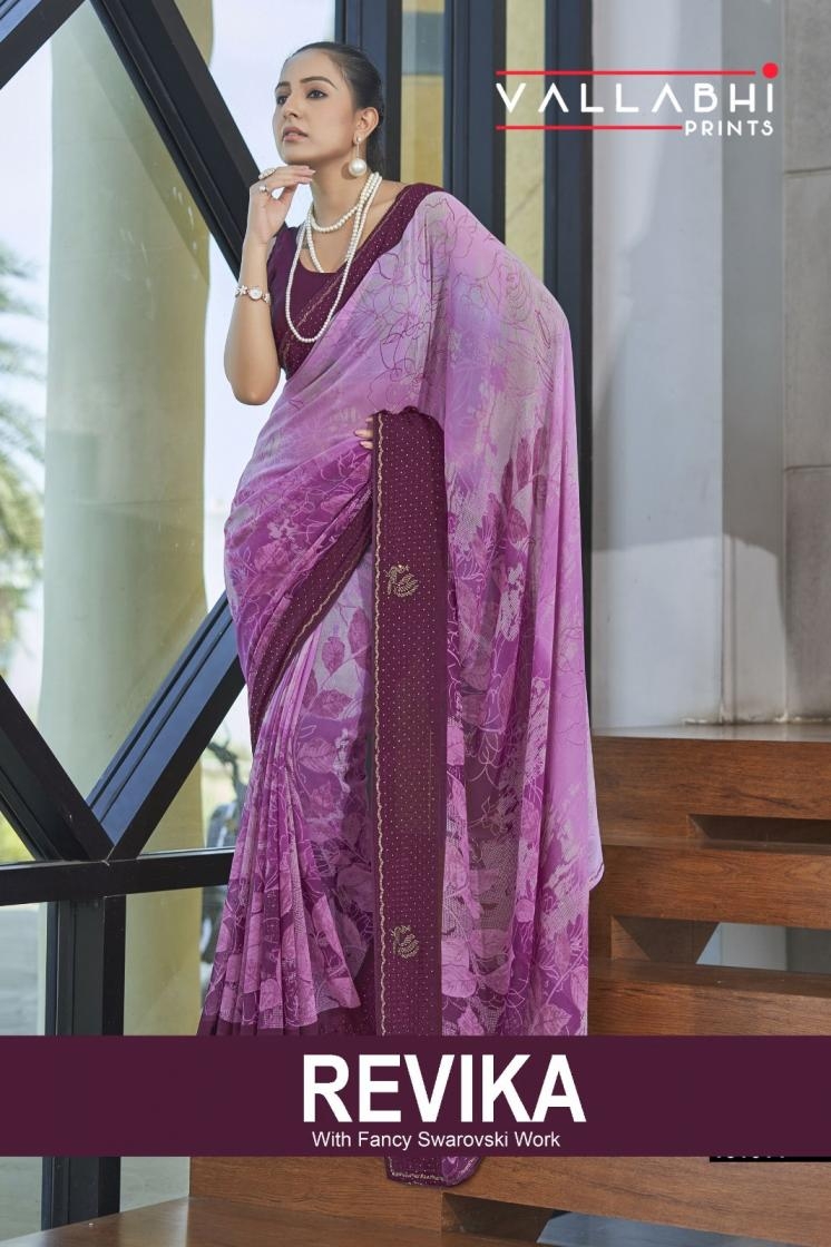 vallabhi print revika series 151614-151619 georgette wholesale saree